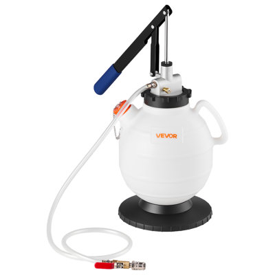 Transmission Fluid Pump, 7.5 L Capacity, Manual Fluid Transfer Pump with 8 ATF Adapters & 47 in Outlet Horse, ATF Refill Kit, Oil Extractor Dispenser with HDPE Tank for Cars, Lawn Mowers