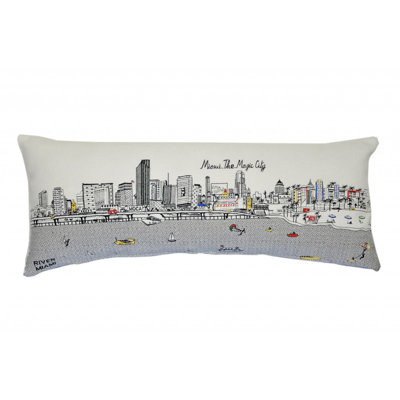 Miami Skyline Lumbar Decorative Pillow