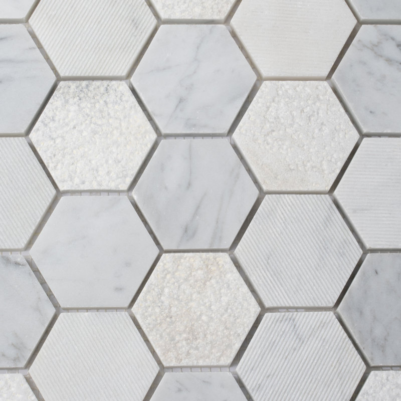 Sparta 1.9 in. x 1.9 in. Honeycomb Polished Marble Tile