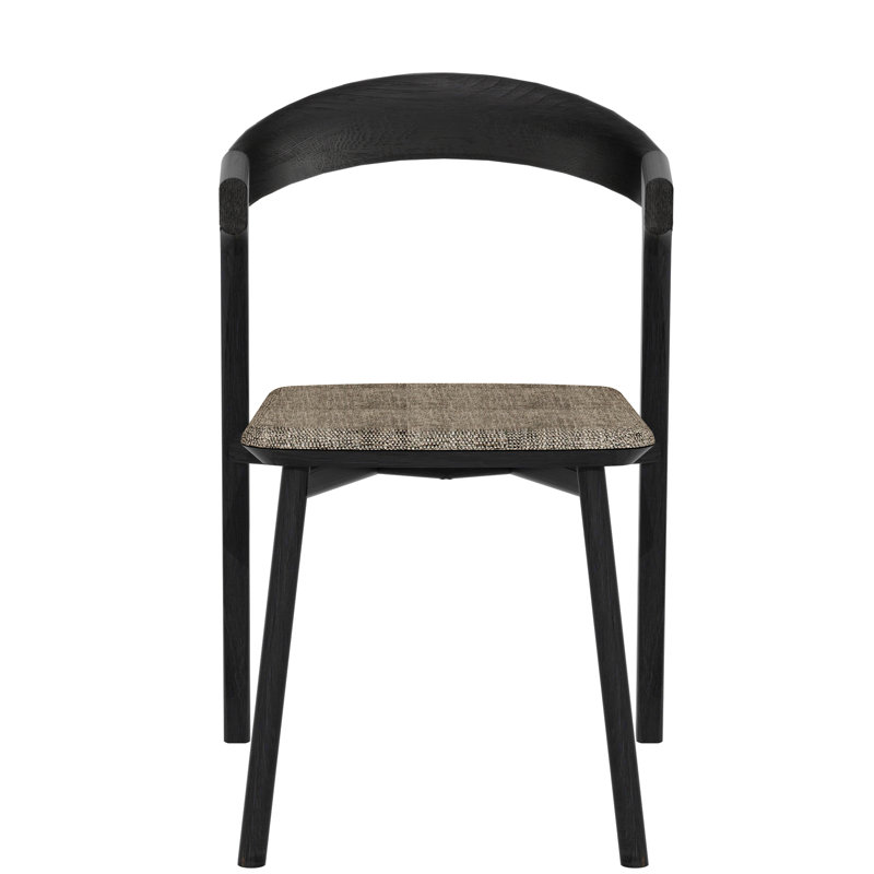 Bok Upholstered Dining Chair, Gray Polyester Blend/Acrylic, Black