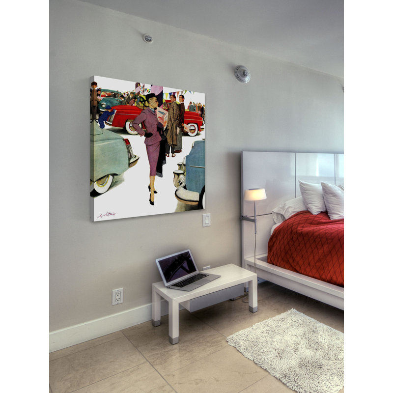Femme dans une salle d’exposition ? "par m. coburn whitmore, reproduction d’art sur toile tendue, H 32 po x l 32 po