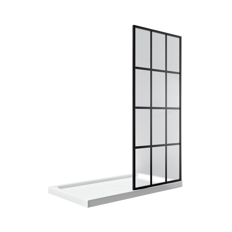 Cabine de douche ronde moderne encadrée l 60 po x P 32 po x H 75 po avec panneau fixe et base inclus