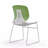 Modern Stackable Chair Set Of 4, With Color Combination Of White And Green, Polypropylene Seats And Fiberglass Reinforced Backs, Dimensions 18.9 X 19.7 X 34.45 Inches