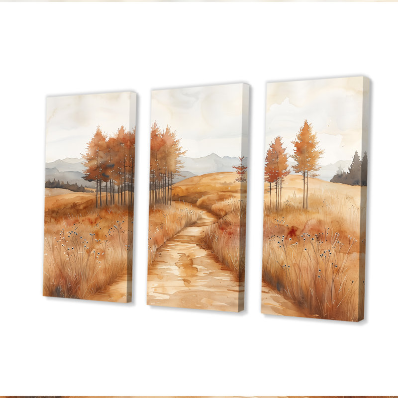 Nona - Ensemble d'art mural campagne, Toile tendue, H 40 po x l 60 po x P 1 po