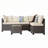 All-Weather 7-Piece Grey PE Wicker Patio Conversation Set with Beige Cushions and coffee table