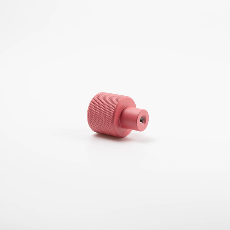 ROUS Hardware Mid Century Modern Knurled Knob, Blush (Pink)