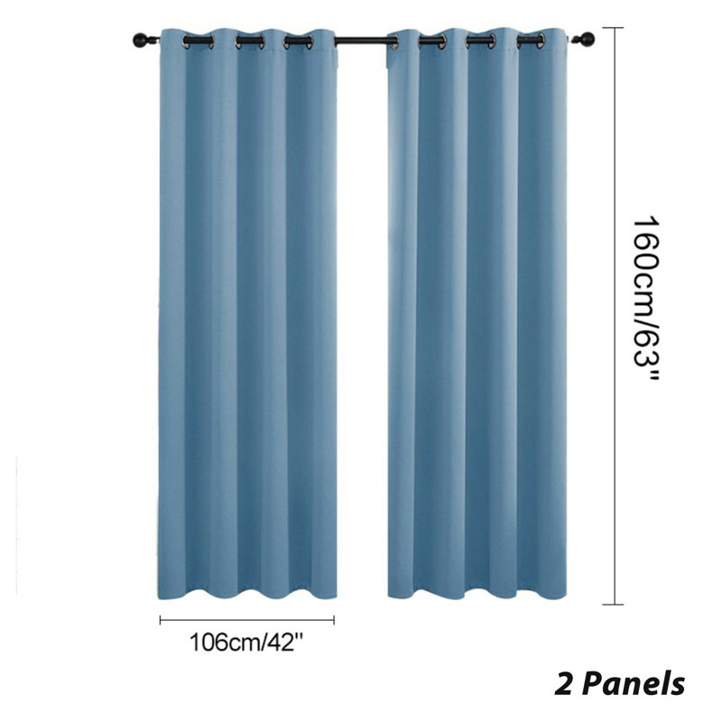 2 Panels Blackout Curtains Panels For Window, Window Treatment Thermal Insulated Solid Grommet Blackout Drapes For Bedroom (58*86 Inch)