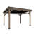 Patio Wall-Mounted Solid Cedar Wood Gazebo With Galvanized Steel Roof-110407499