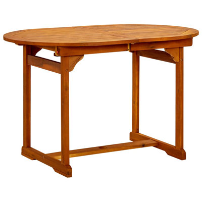 Stevenson Oval Acacia Extendable Outdoor Dining Table With Umbrella Hole , 170cm cm W 80cm cm D