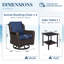 Chaises de patio en osier pour 2 personnes avec table d'appoint et coussins bleus-188797207