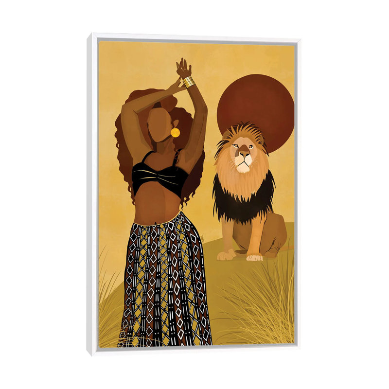 Maya par Bria Nicole-impression d’art graphique, Pas de tapis, H 26 po x l 18 po x 1,5 po, Toile blanche encadrée