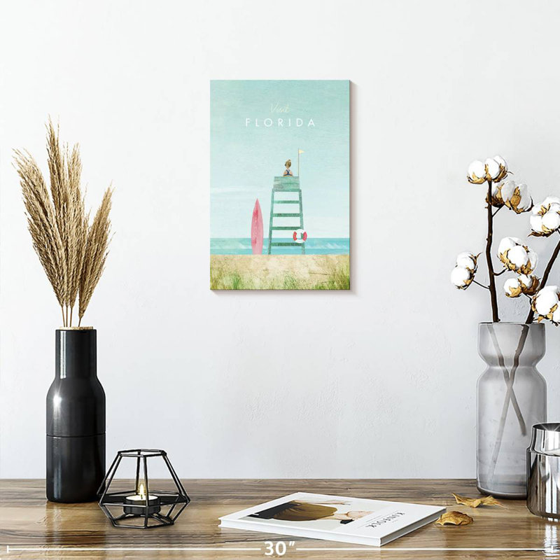 Affiche de voyage rétro Aime Florida, H 12 po x l 8 po