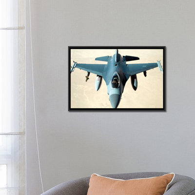 Pilot Gives A Thumbs Up After Successfully Refueling His F-16 Fighting Falcon by Stocktrek Images - Photograph on Canvas