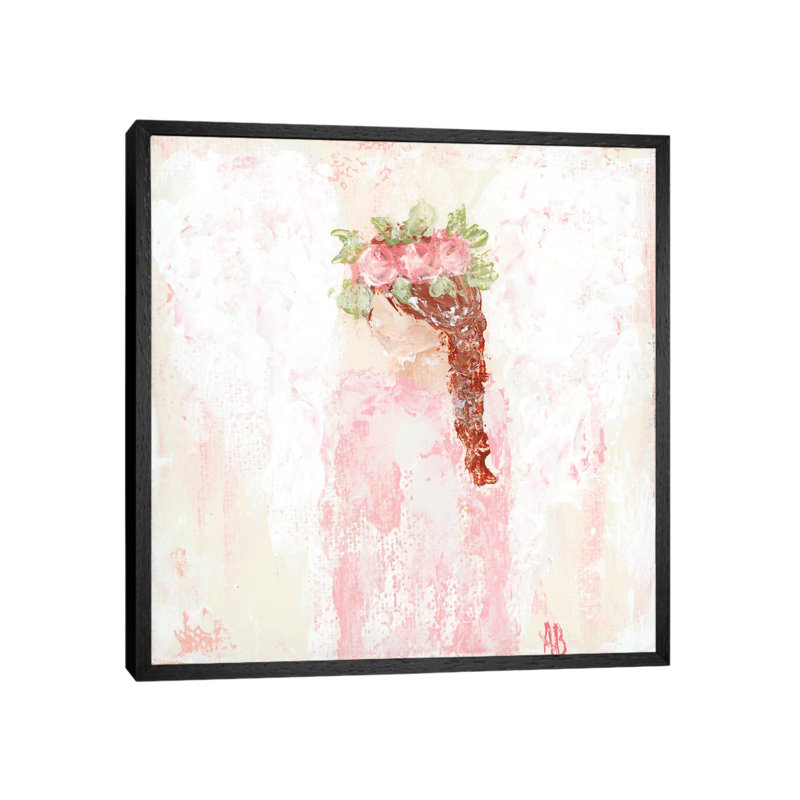 Pink Angel by Ashley Bradley - Print on Canvas, 66.04 cm H x 66.04 cm W, Black Framed