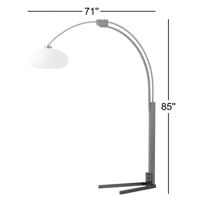 Morelli 85" Dimmable Floor Lamp, Weathered Brass/Walnut
