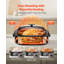 Four à rôtir, rôtissoire à dinde à cuisson rapide de 18 pte, four à dinde à température réglable de 150 à 450 With avec couvercle autoportant, poêle et support amovibles, fonction de dégivrage et de chaleur, rôtissoire électrique pour la maison