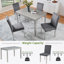 Ensemble de table de salle à manger 5 pièces avec table rectangulaire et chaises rembourrées, avec décoration en cristal pour une expérience culinaire élégante-733022976-733022977-733022989
