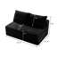 Causeuse à compression 2 places en velours côtelé noir moderne pour petite maison