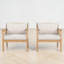Ensemble de 2 chaises de patio pour l'extérieur, bois d'acacia, corde tissée à la main, style bord de mer moderne, patio