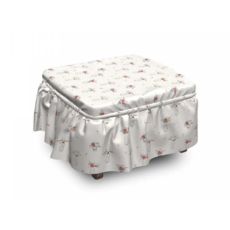 Housse pour repose-pieds rétro wildflower bouteilles