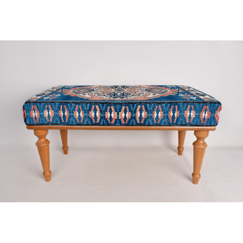 Banc bleu, banc repose-pieds, banc moderne, banc de tapis turc, banc fait à la main, décoration intérieure, mobilier fait à la main, banc de fenêtre, banc de piano,