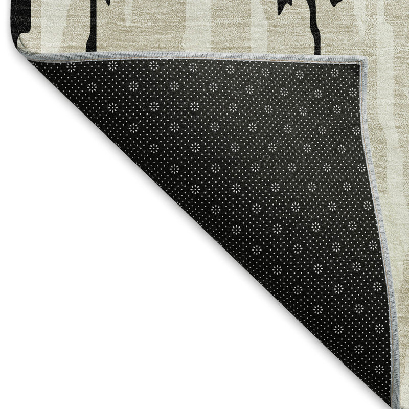 Tapis noir Prisco lavable à la machine de qualité supérieure, Rectangle 10 pi x 14 pi