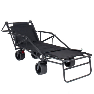 Chariots pliants multifonctionnels 2 en 1, chaise de plage convertible avec roues tout-terrain, capacité de 650 lb