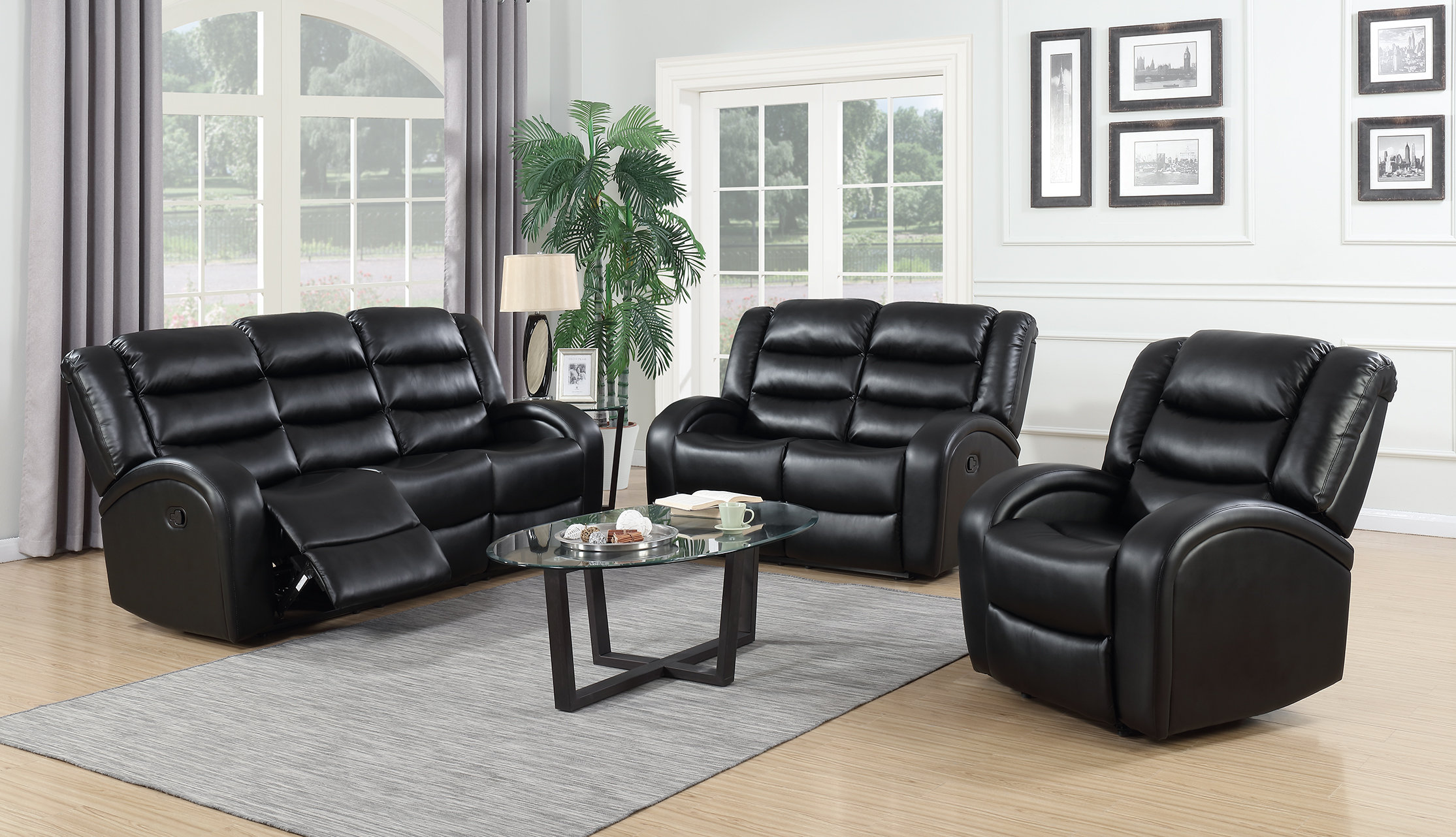 Red Barrel Studio® Pamrapo 3 Piece Reclining Living Room Set | Wayfair