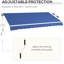 Auvent rétractable 12 pi x 10 pi Sun Shelter, manivelle manuelle et eau - tissu 280G / M, cadre en aluminium pour terrasse, patio, cour, auvent bleu foncé, cadre, balcon, cour