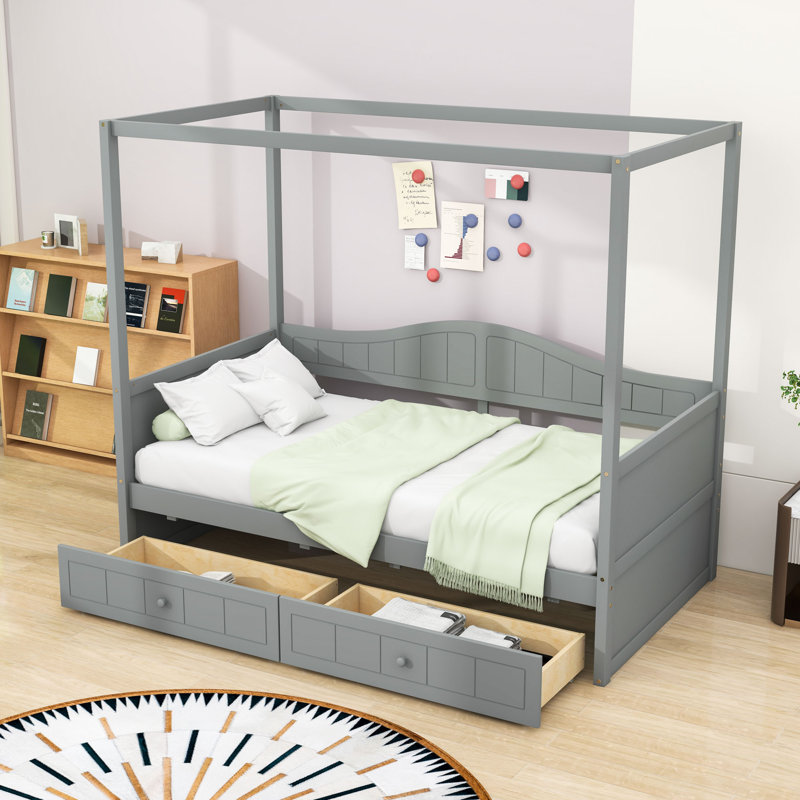 Twin Size Canopy Daybed with 2 Drawers