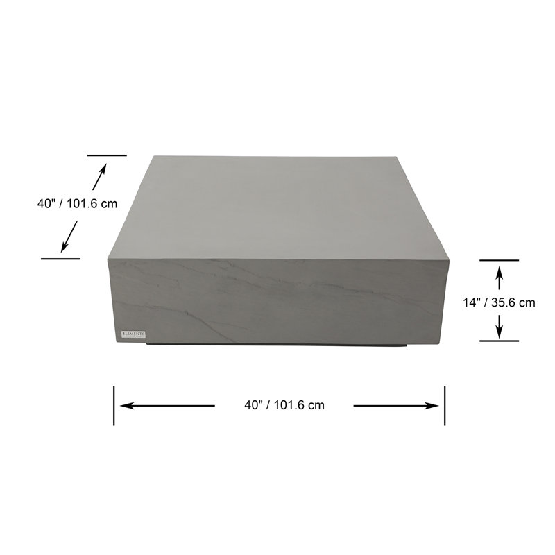 Colorado GRC Coffee Table, 35.6cm H x 101.6cm W x 101.6cm D, Space Grey