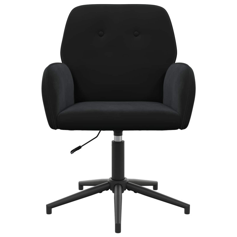  2 chaises de bureau pivotantes en velours noir 21,26 x 21,65 x 35,43, Black, 2
