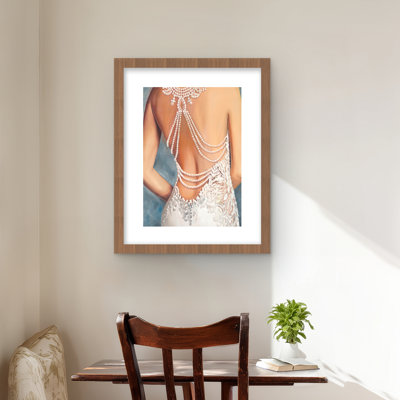 Reproduction encadrée, robe de mariée - femme hyperréaliste | Décoration intérieure