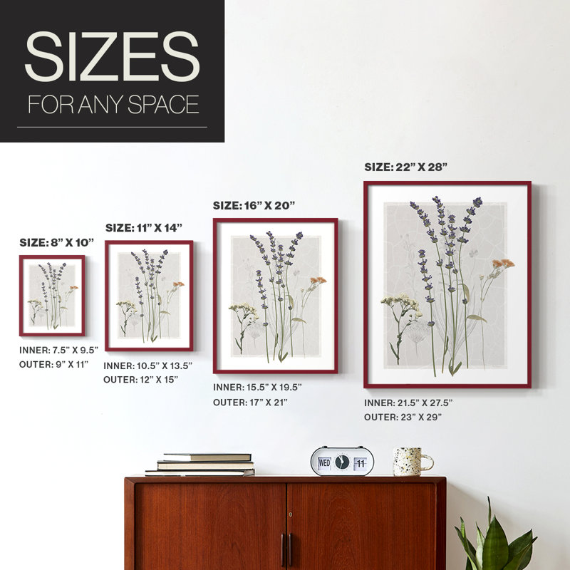 Field Study Page I, reproduction encadrée - bois massif, Rouge, H 10 po x l 8 po
