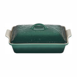 Le Creuset Stoneware Olive Branch Collection Covered Rectangualr with Embossed Lid