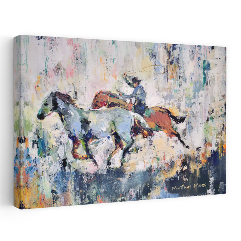 Art contemporain Art cheval contemporain, H 32 po x l 48 po