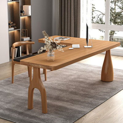 Bureau en bois massif en L Burlywood