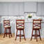 Tabouret de bar pivotant à dossier en X, siège en tissu-1613333986-1613333987
