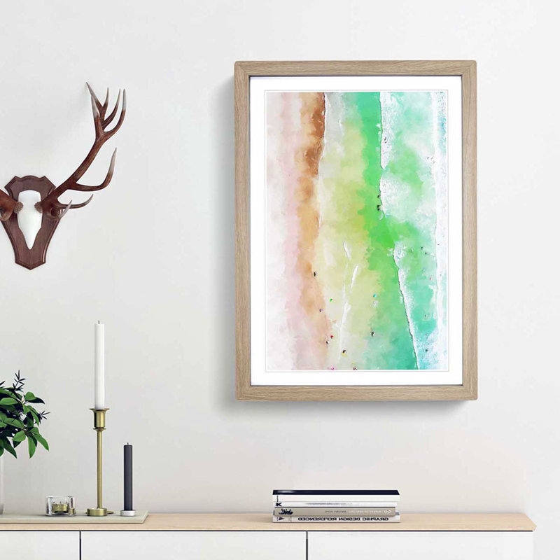 Cocoa Beach in Orlando in Abstract - Picture Frame Graphic Art Print, 48cm H x 36cm W x 2cm D, Oak Framed