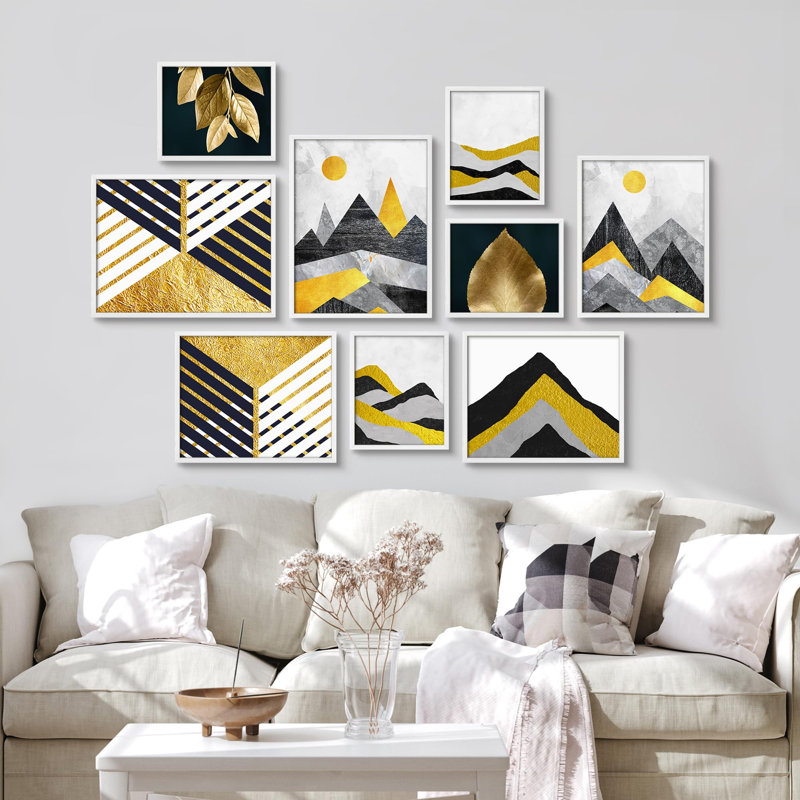 Or et noir, illustrations modernes, art moderne, petit décor