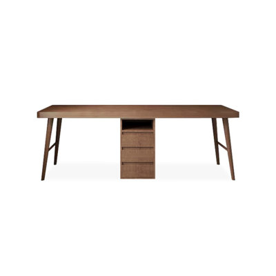Bureaux rectangulaires en bois massif brun clair