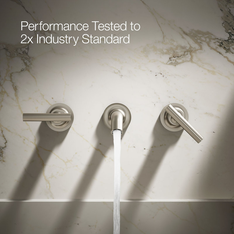 Purist® Wall-Mounted Bathroom Faucet, Vibrant Brushed Nickel, Lever Handle