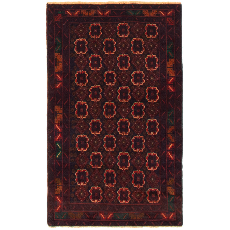 Tapis noir foncé et rouge Lynnisha 2 pi 10 po x 4 pi 7 po