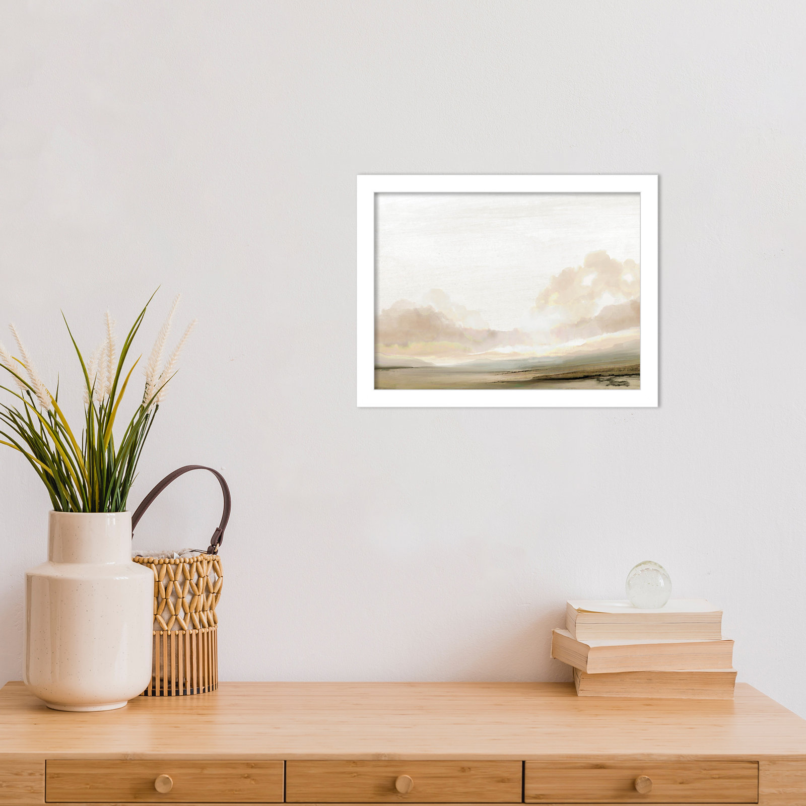 Southern Landscape Print by Dan Hobday, 10" H x 13" W x 1" D, White