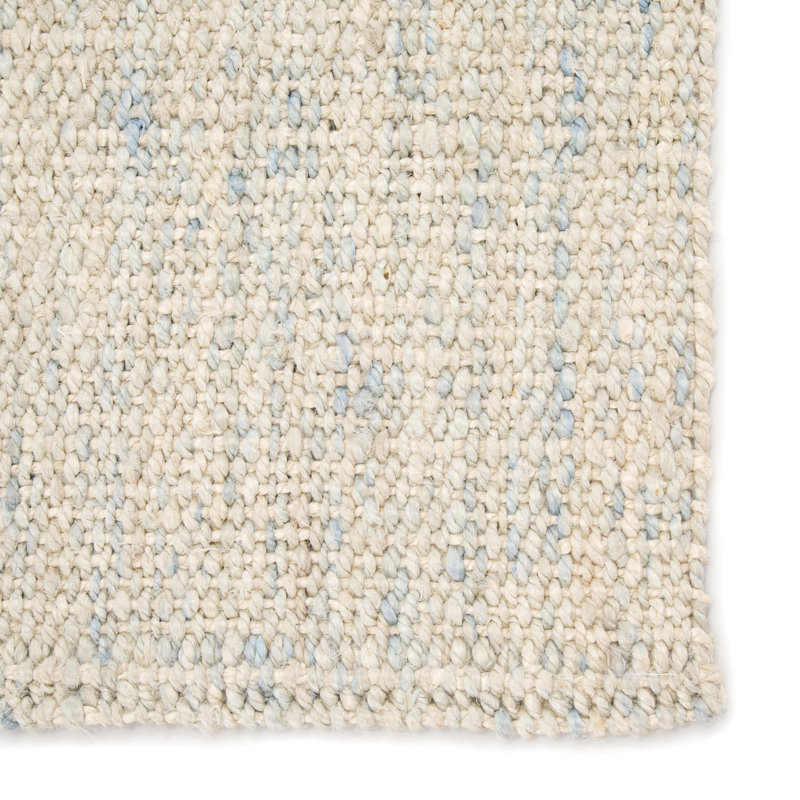 Jaipur Living Bluffton Natural Solid Ivory/ Blue Area Rug (9'X12'), Rectangle 8'10" x 11'9"