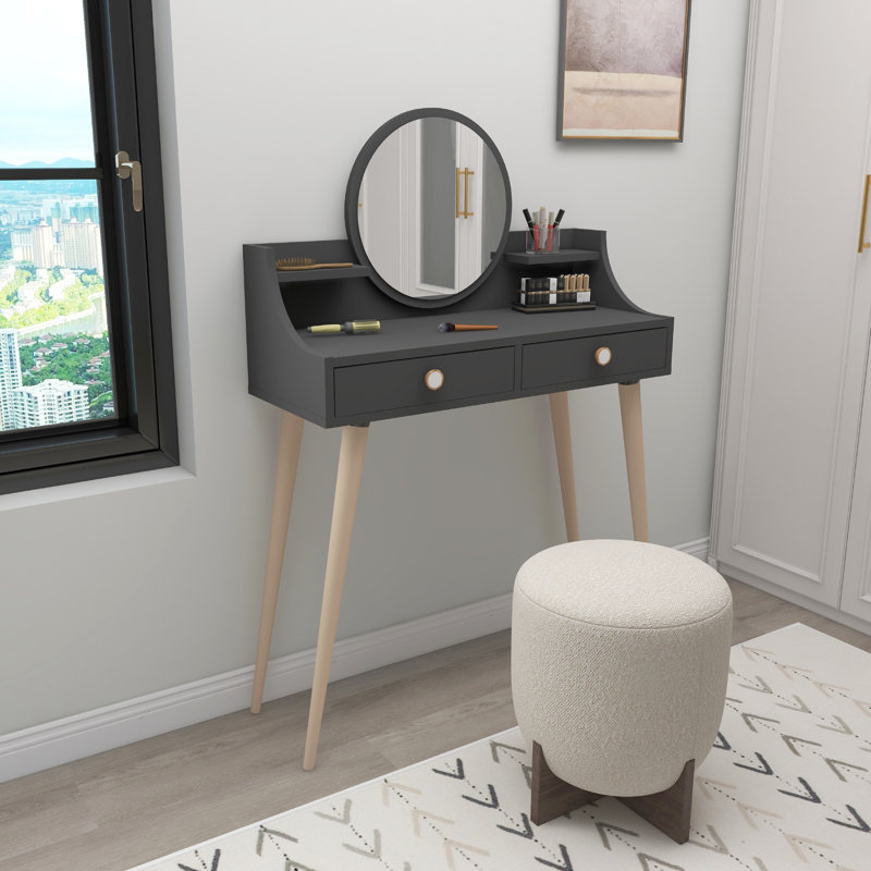 Dressing Table with Mirror Denise, Anthracite