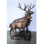 Sculpture de famille de cerfs en bronze grandeur nature pour exposition extérieure 48 po x 50 po x H 81 po