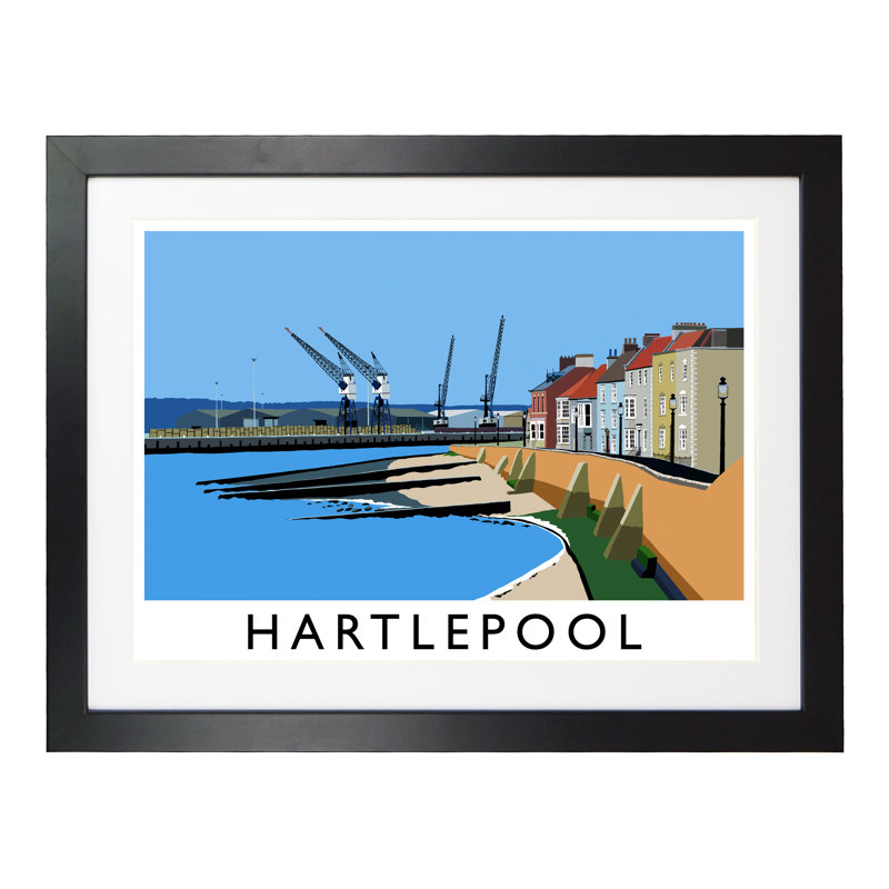 Hartlepool - Print, 33.5 cm H x 43.5 cm W x 2.2 cm D, Black Wood Frame