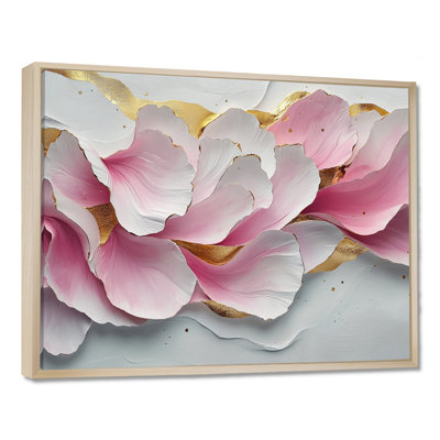 Or rose, veines élégantes de pétales de fleurs IV - fleurs abstraites, art mural