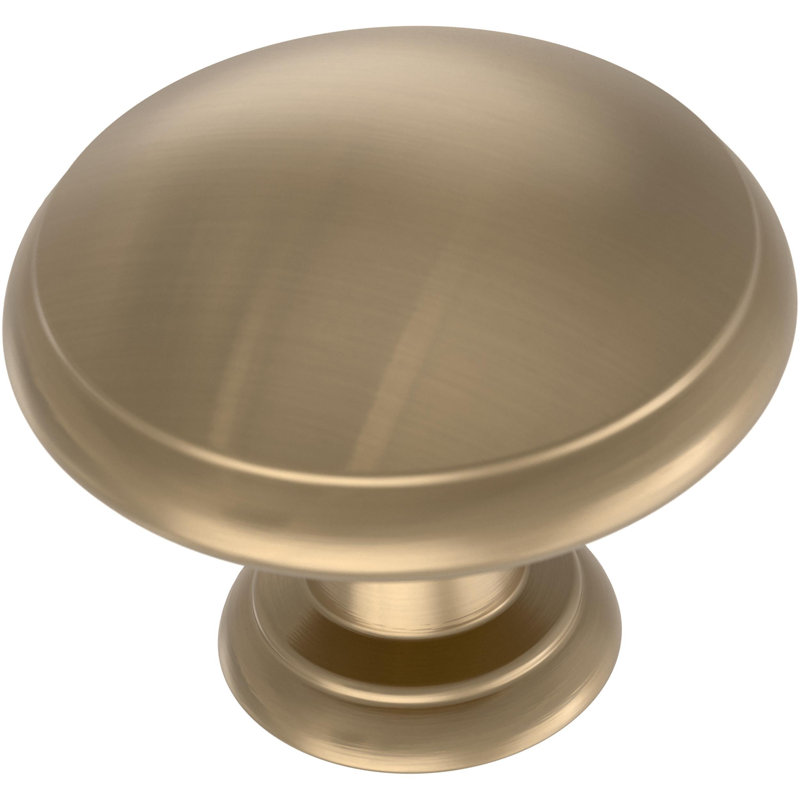 Champagne Bronze Round Brass Cabinet Knob Set with Mounting Hardware